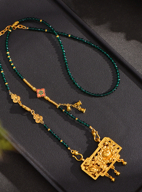 泰古新中式黄金锁包双耳挂链