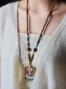 新中式沉香佛牌吊坠挂链