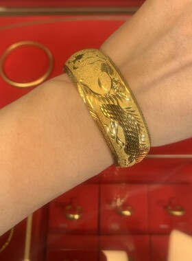 水贝金包银龙凤手镯三金五金嫁娶