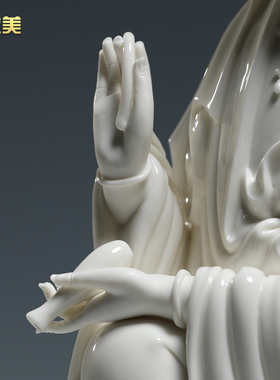 微美陶瓷家用玄关坐云杨柳观音像