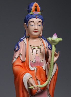 西方三圣菩萨佛像德化陶瓷