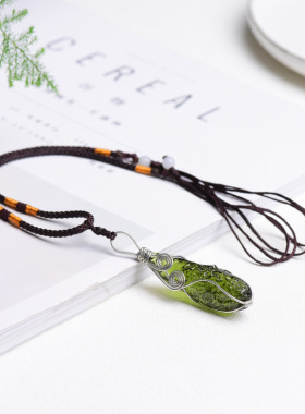 跨境外贸货源捷克陨石原石吊坠饰品项链水晶碎石来自星星的你