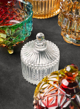 天然水晶碎石消磁玻璃碗水晶手串储物罐消磁石净化容器收纳盒