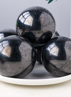 天然水晶俄罗斯次石墨水晶球原石打磨家居玄关风水球桌面装饰