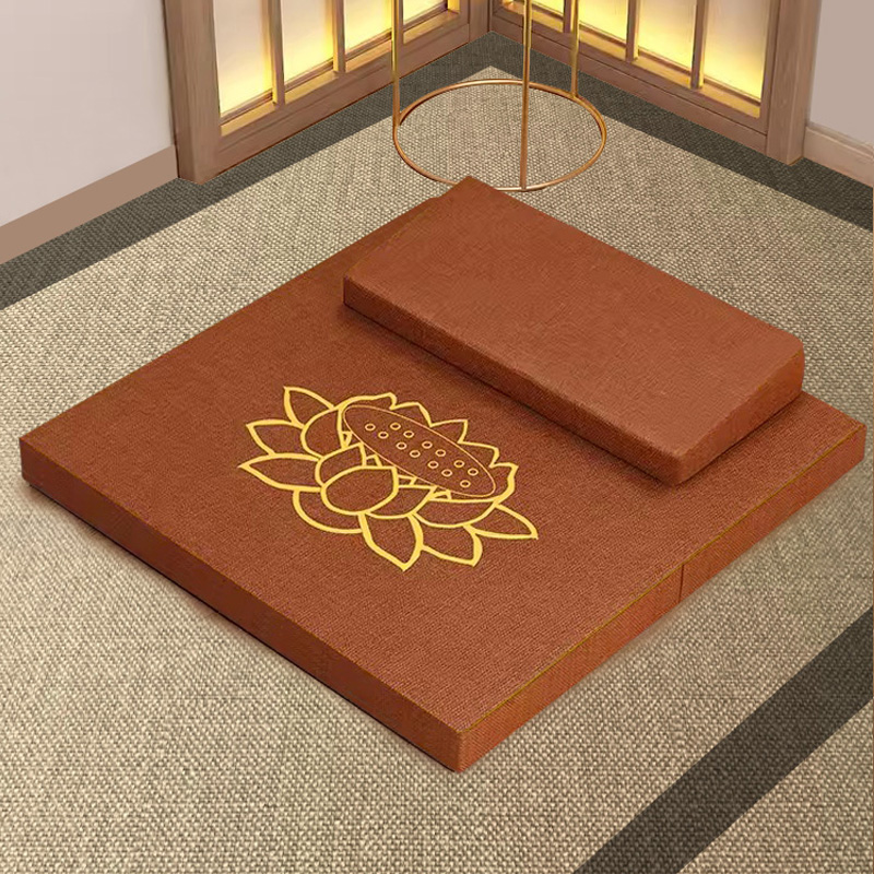 打坐垫禅修垫拜佛垫冥想静坐禅垫蒲团家用折叠加厚布艺椰棕跪拜垫