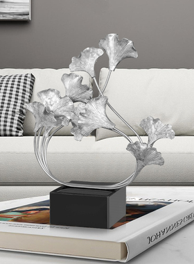 欧式风客厅玄关荷叶铁艺桌面摆件