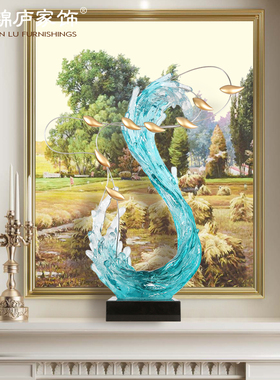 抽象风公司大堂设计师款仿琉璃