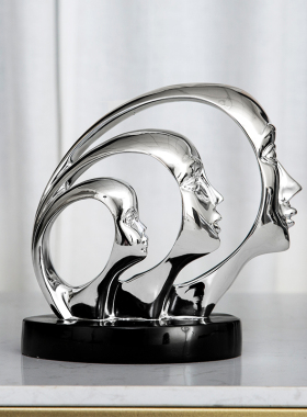 欧式风人脸家居客厅会所酒柜摆件