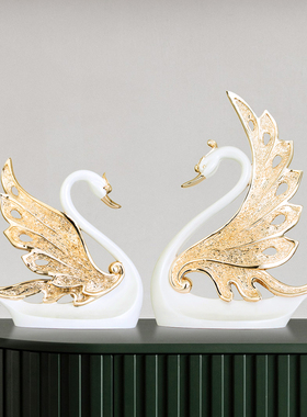 欧式家居装饰创意天鹅摆件一对