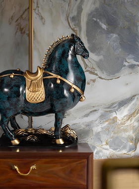 欧式复古唐马摆件开业乔迁送礼