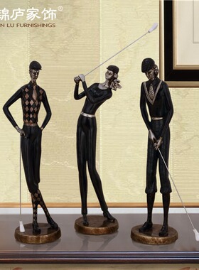 高尔夫人物办公室电视柜酒店摆件