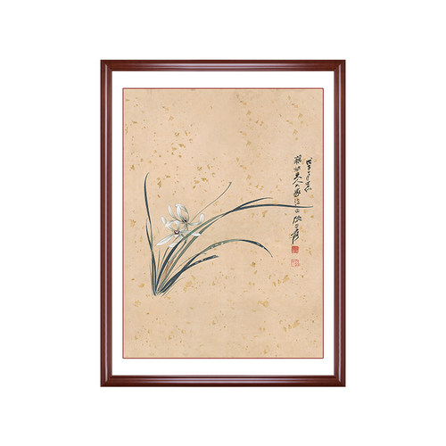 电表箱装饰画免打孔竖款遮挡箱配电箱中式新中式液压上翻客厅壁画 - 图0