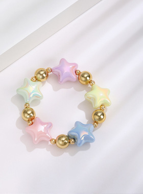 合金多巴胺彩色星星手链项项链