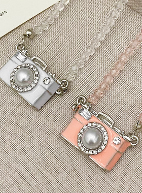 朋克照相机水晶串珠时尚项链女