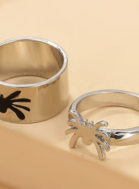 哥特式夸张暗黑合金指环