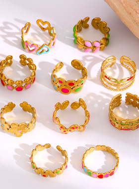 欧美欧美不锈钢开口不戒指/指环