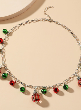 Christmas new creative colorful bell bracelet necklace set