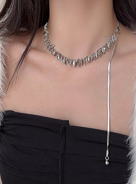 胖迪合金蛇骨链womanwith项链