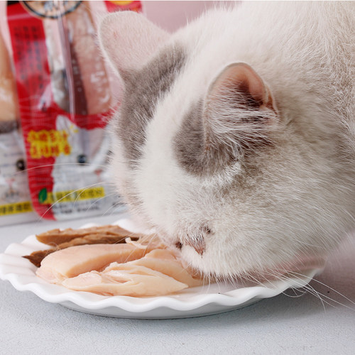 伊纳宝烤鸡胸肉猫咪零食奖励烤鲣鱼条宠物营养水煮鸡肉干整箱 - 图1