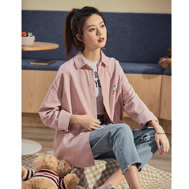 唐狮长袖女2020秋新款韩版ins衬衫 唐狮喜之乐衬衫