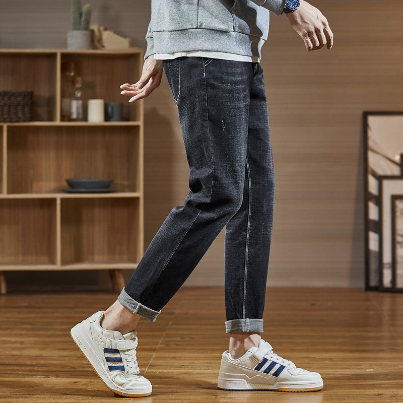 唐狮弹力男士2020秋装新款牛仔裤 唐狮喜之乐牛仔裤