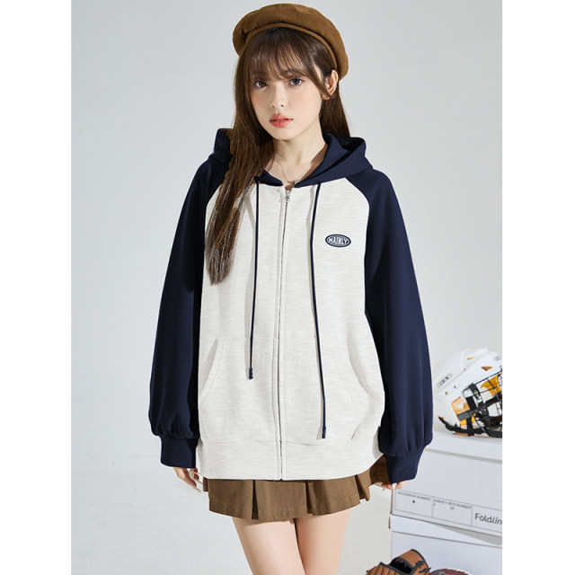 Tang Shi Chic early spring outer jacket 2024 new hooded cardigan sweater hot sales Korean spring and autumn casual K