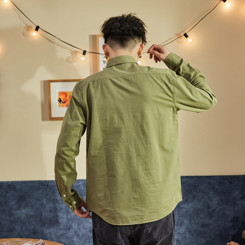 唐狮2020春秋新款港风日系长袖ins 唐狮衬衫