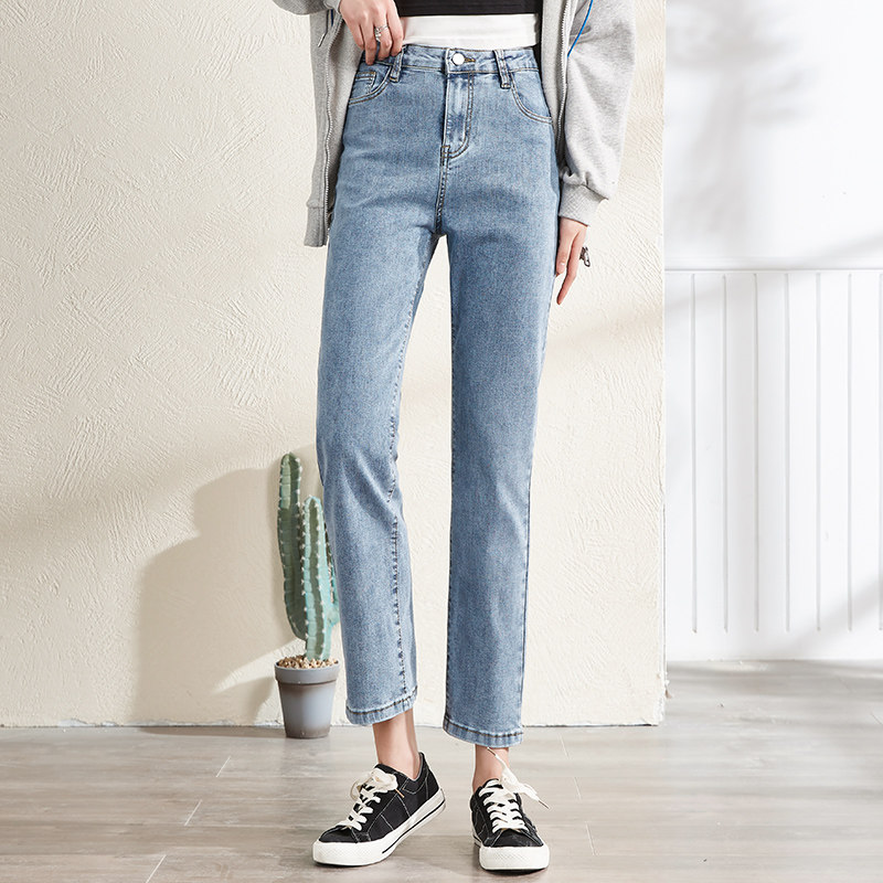唐狮2022新款女高腰显瘦显高牛仔裤 唐狮牛仔裤
