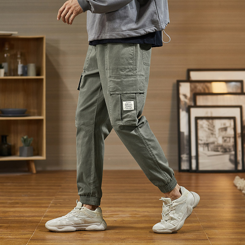 唐狮宽松直筒男2020秋新款工装裤 唐狮喜之乐休闲裤