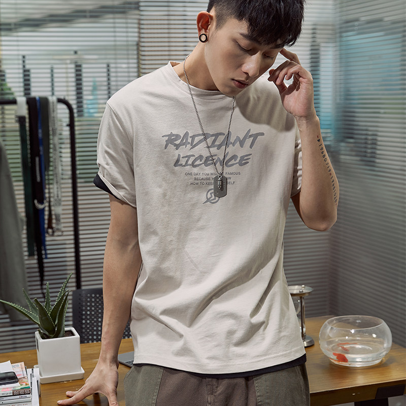 唐狮官方旗舰店短袖男士港风潮t恤 唐狮天悦T恤