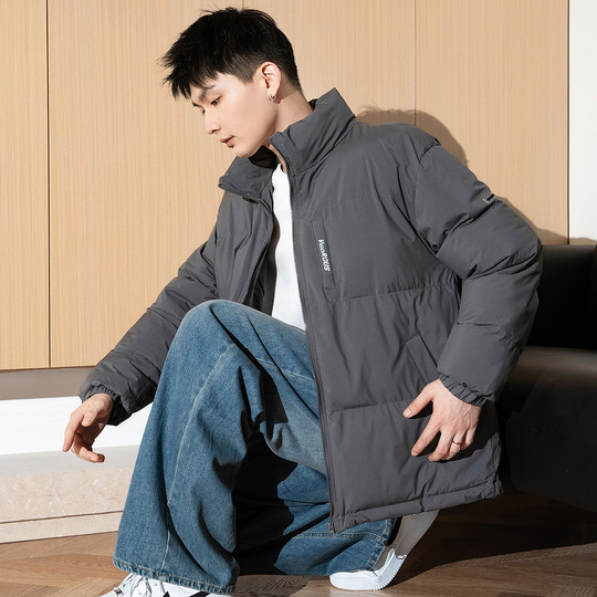 Tangshi осенне-зимняя утолщенная теплая хлопковая куртка с воротником-стойкой, хлопковое пальто, мужское свободное пальто, утепленная куртка, молодежный тренд