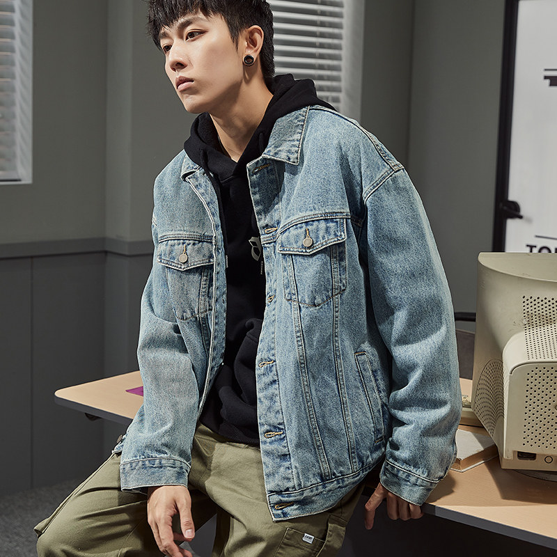 唐狮官方旗舰店2021秋装新款牛仔衣 唐狮天悦夹克