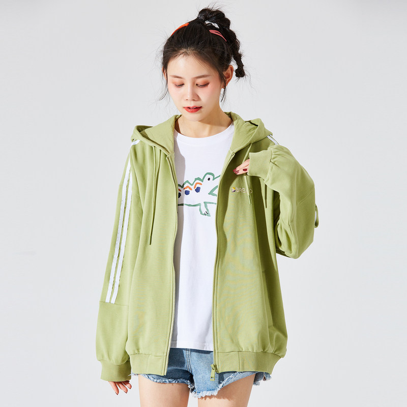 唐狮开衫2021春秋新款宽松拉链卫衣 唐狮喜之乐短外套