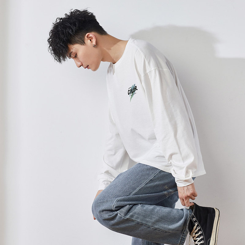 唐狮2021秋季新款长袖t恤棉打底衫 唐狮喜之乐T恤