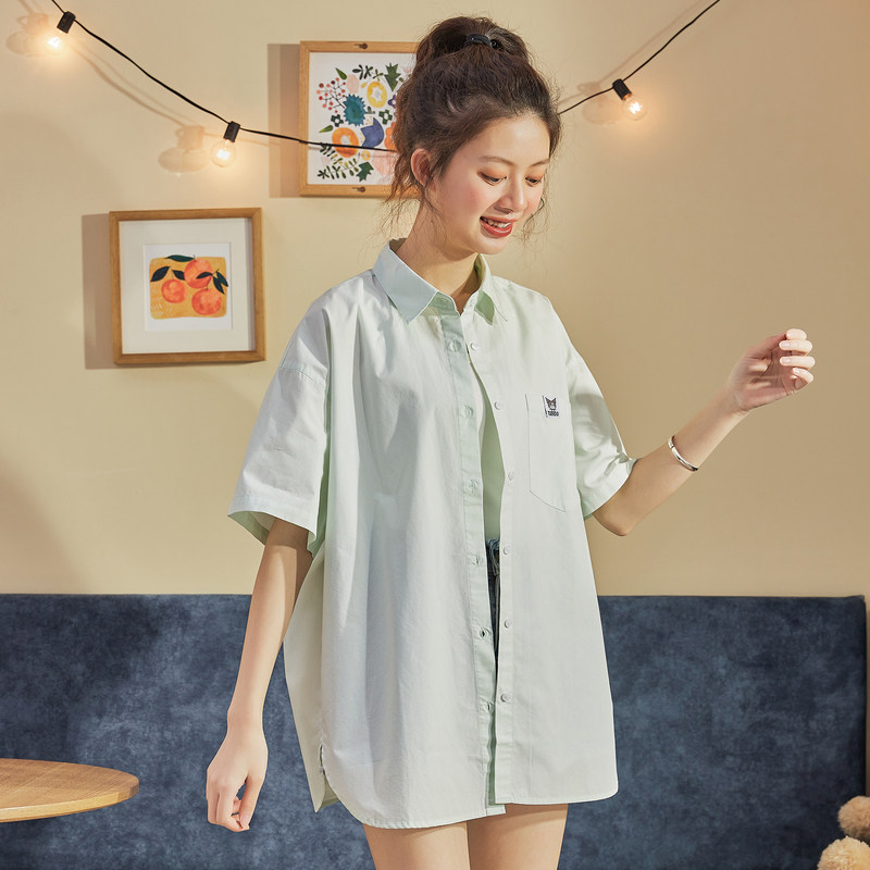 唐狮短袖2021夏季新款设计感衬衫 唐狮喜之乐衬衫