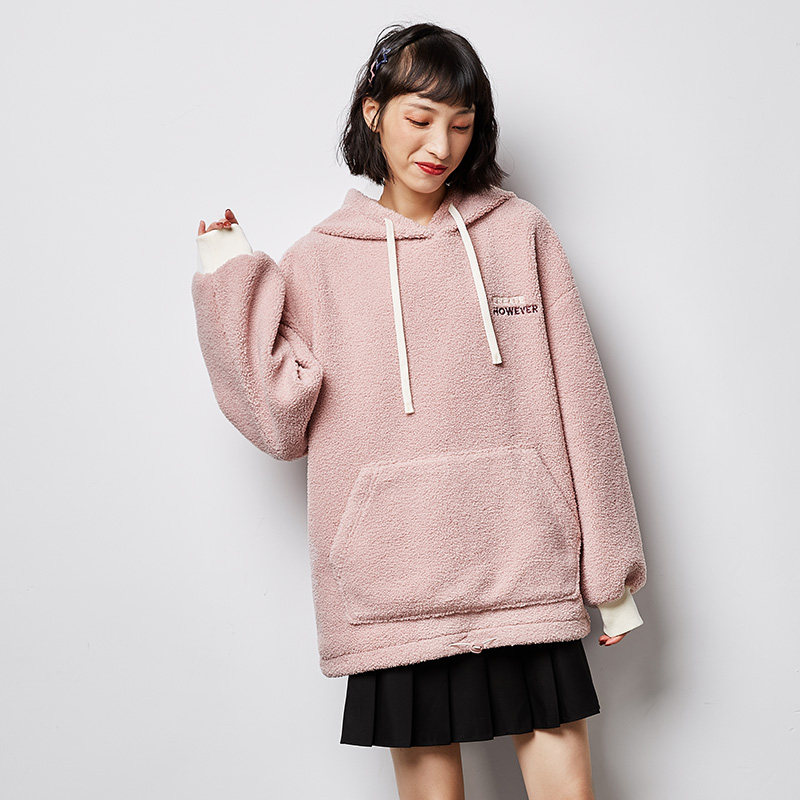 唐狮秋冬新款加绒连帽仿羊羔绒卫衣 唐狮卫衣/绒衫