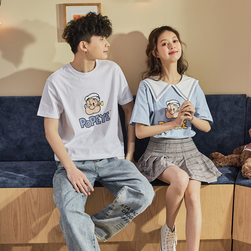 唐狮2021年夏季新款情侣装男打底衫 唐狮天悦T恤