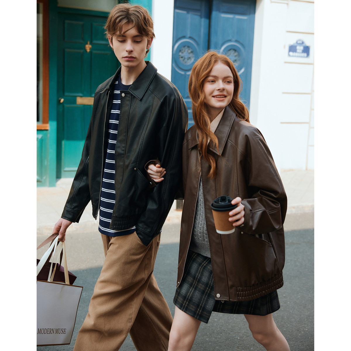 唐狮26春季新款情侣仿皮衣外套夹克翻领男女皮衣酷潮情侣外套上衣,淘宝优惠券,粉丝福利购,淘宝优惠卷