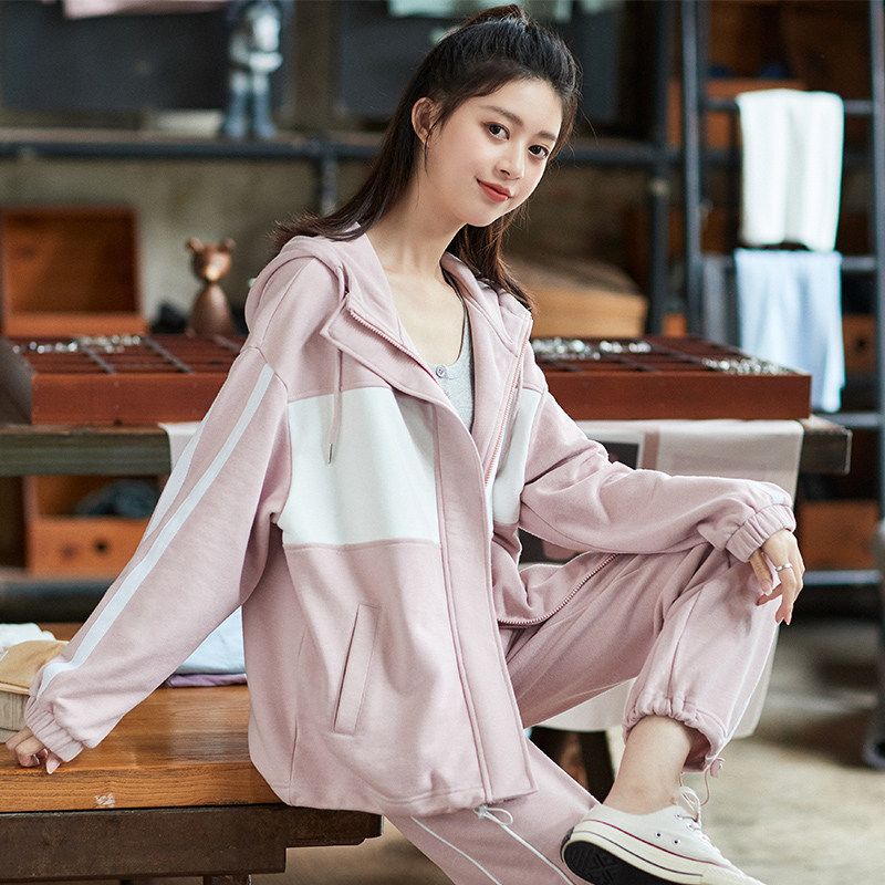 唐狮春秋新款运动套装女卫衣外套学院风两件套时尚休闲运动服宽松,淘宝优惠券,粉丝福利购,淘宝优惠卷