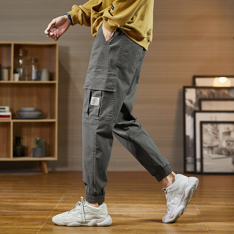 唐狮宽松直筒男2020秋新款工装裤 唐狮喜之乐休闲裤