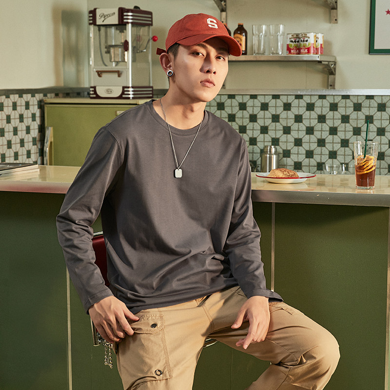 唐狮长袖t恤男士2021新款打底衫 唐狮喜之乐T恤