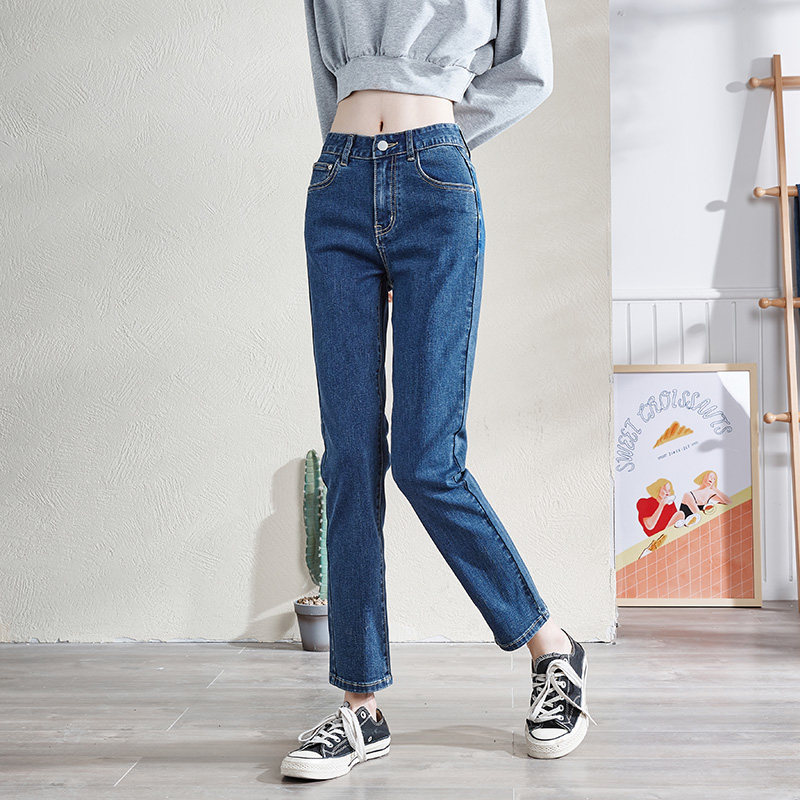 唐狮2021新款小直筒女显瘦裤牛仔裤 唐狮喜之乐牛仔裤