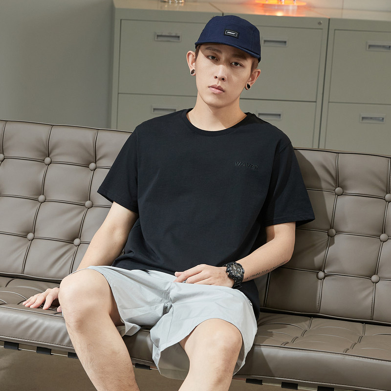 唐狮2022夏季新款文字绣短袖打底衫 唐狮喜之乐T恤