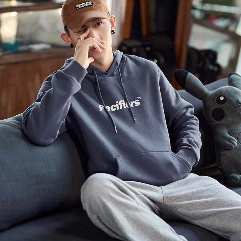 唐狮男士2021秋季新款连帽宽松卫衣 唐狮喜之乐卫衣