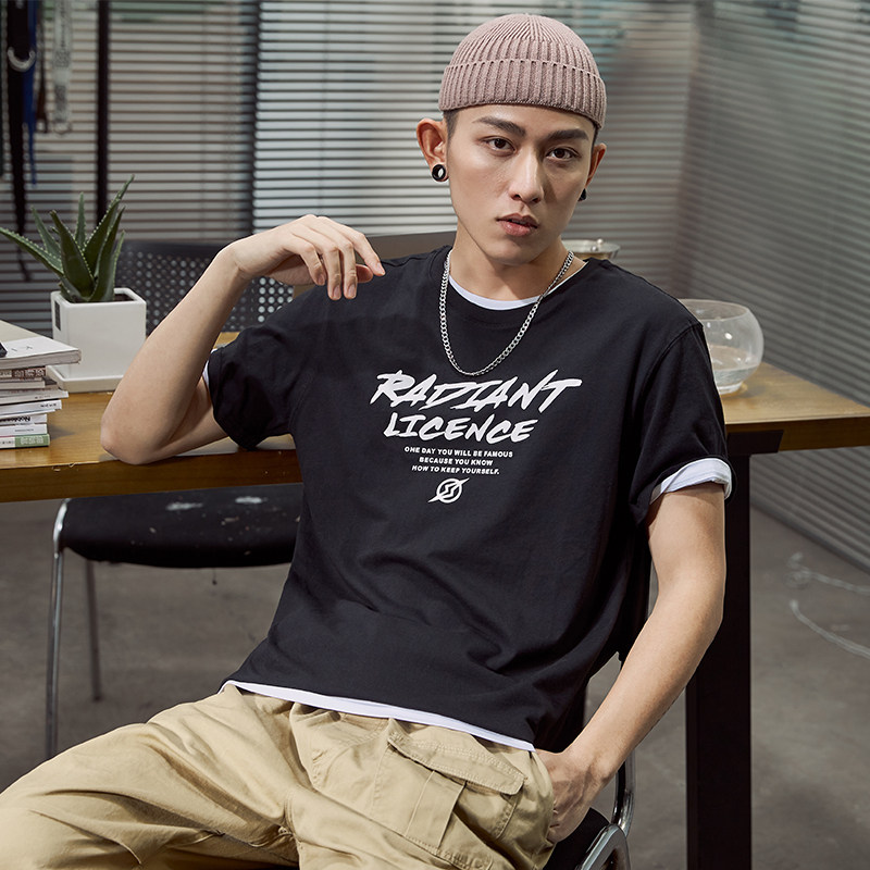 唐狮官方旗舰店短袖男士港风潮t恤 唐狮天悦T恤