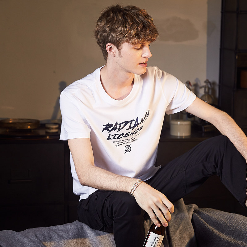 唐狮官方旗舰店短袖男士港风潮t恤 唐狮天悦T恤