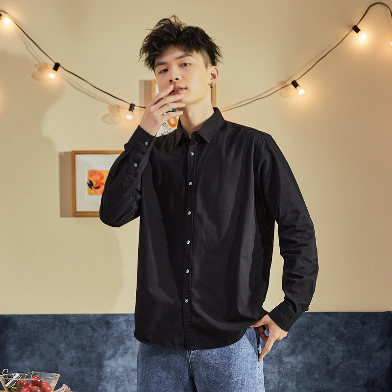 唐狮2020春秋新款港风日系长袖ins 唐狮衬衫