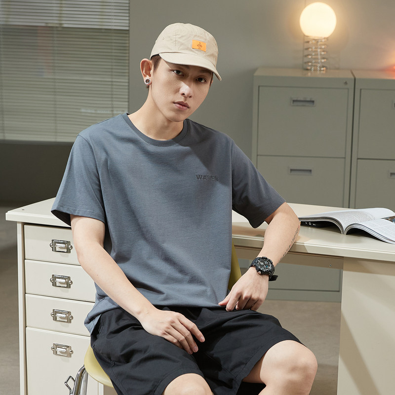 唐狮2022夏季新款文字绣短袖打底衫 唐狮喜之乐T恤