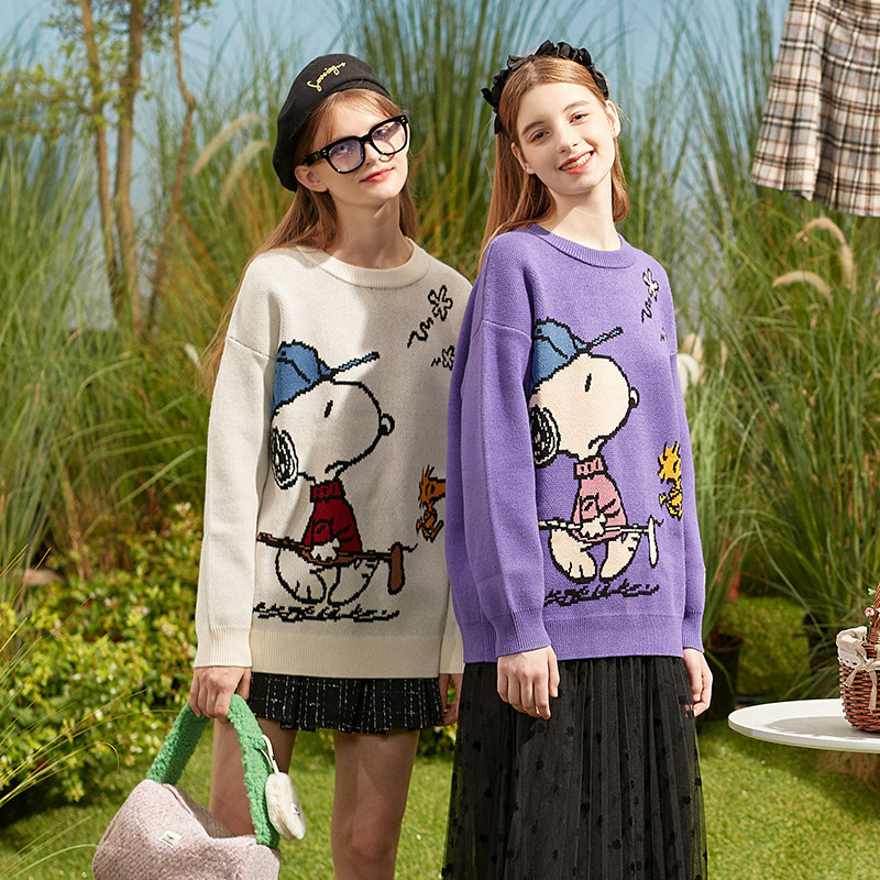 [史努比联名]唐狮2021春秋新款 唐狮喜之乐毛衣