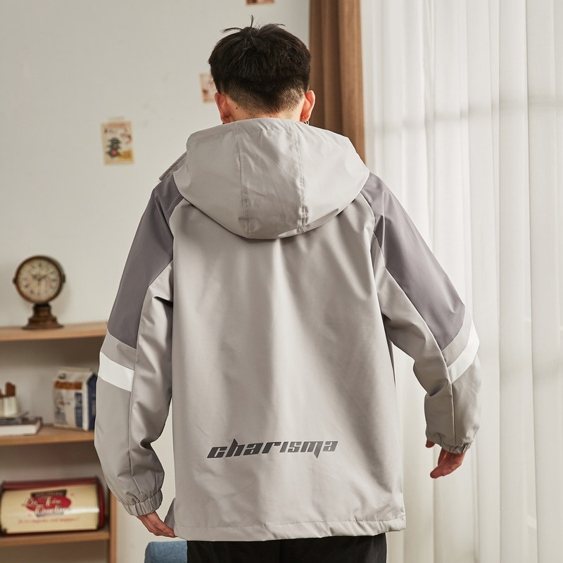 唐狮官方旗舰店2020秋拼色印花夹克 唐狮福悠夹克